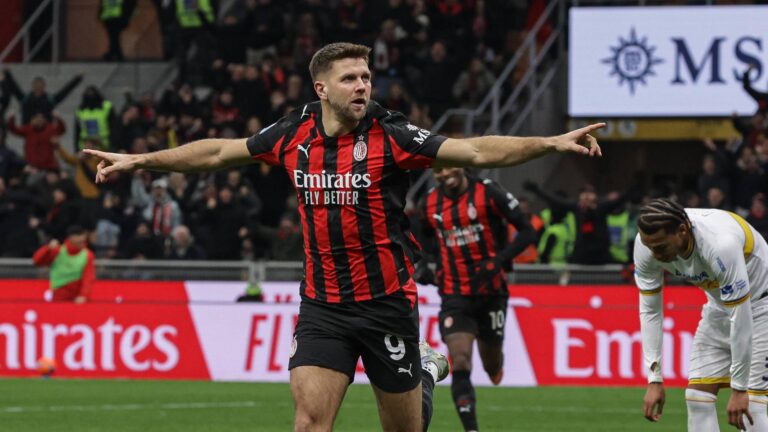 Niclas Fullkrug celebrates during a football match before his West Ham exit question