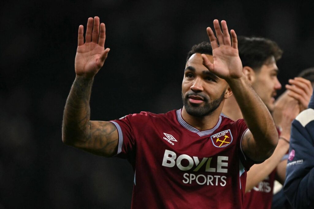 Callum Wilson in West Ham colours during a Premier League match
