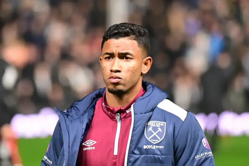 Keiber Lamadrid in action for West Ham before his knee injury scare