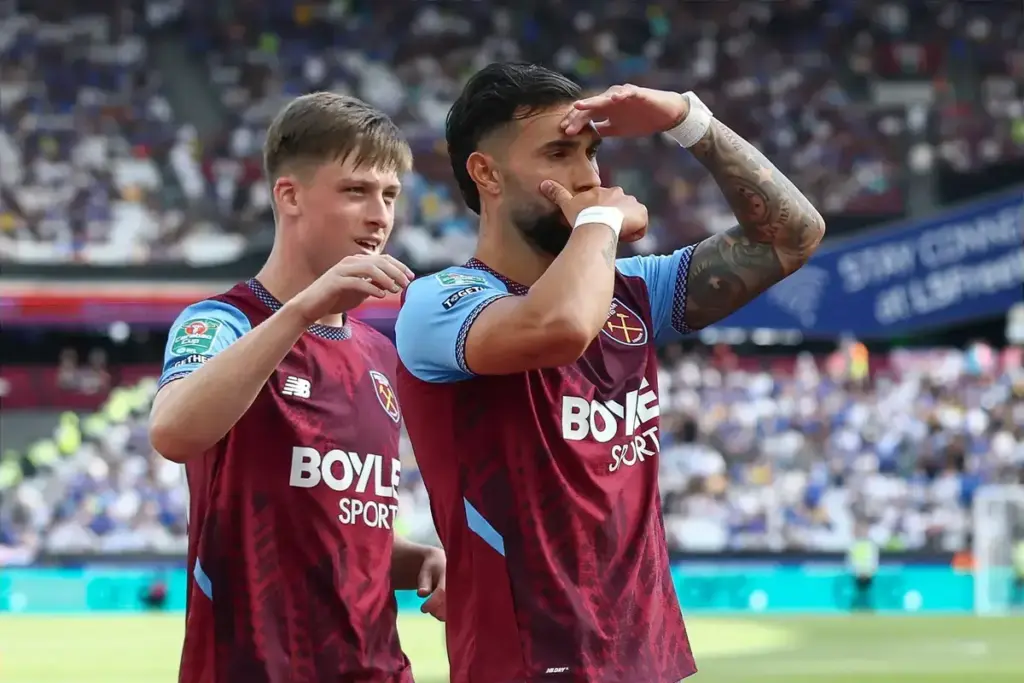 West Ham in action against Portsmouth